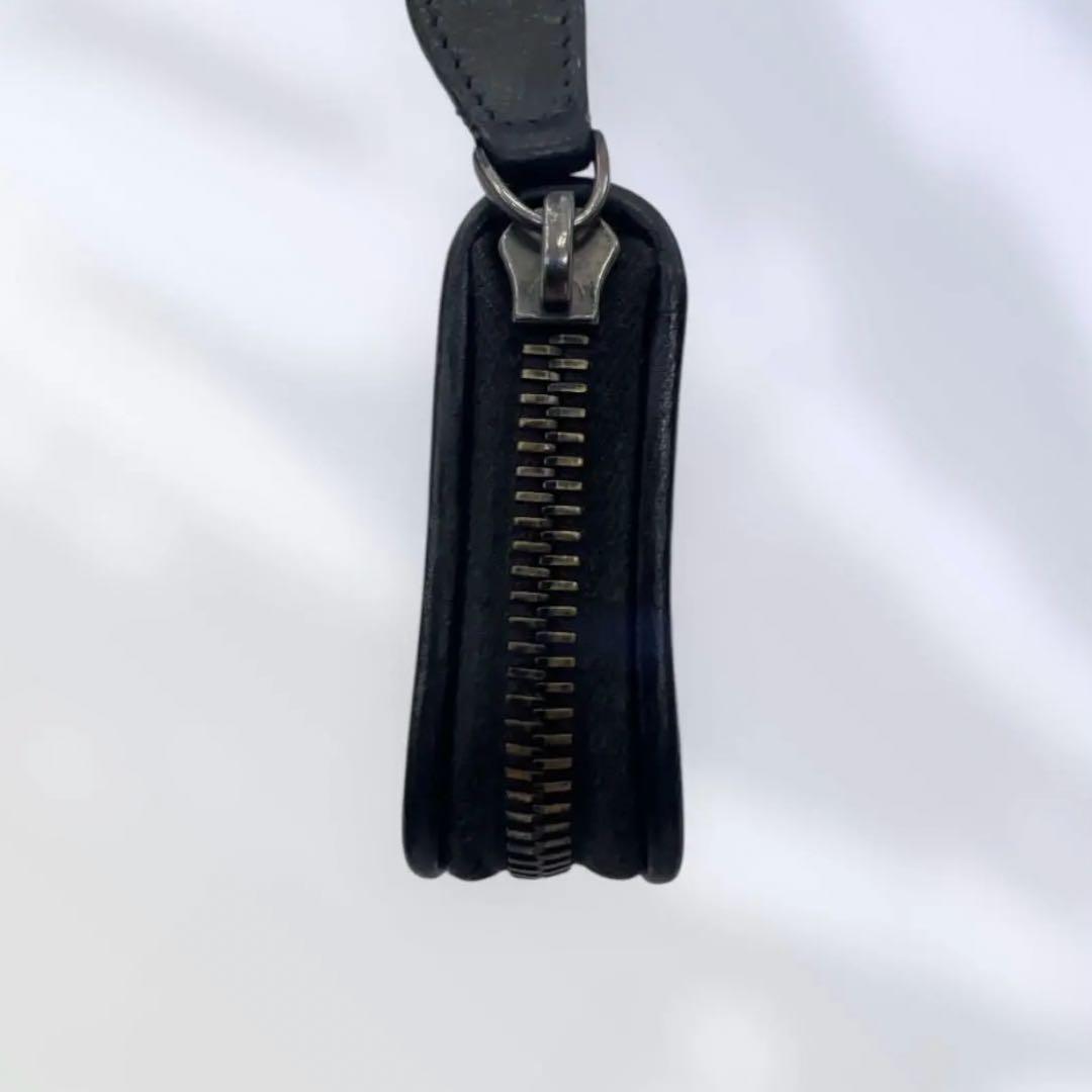 【美品】 ボッテガヴェネタ イントレチャートラウンドファスナー 黒 ケース