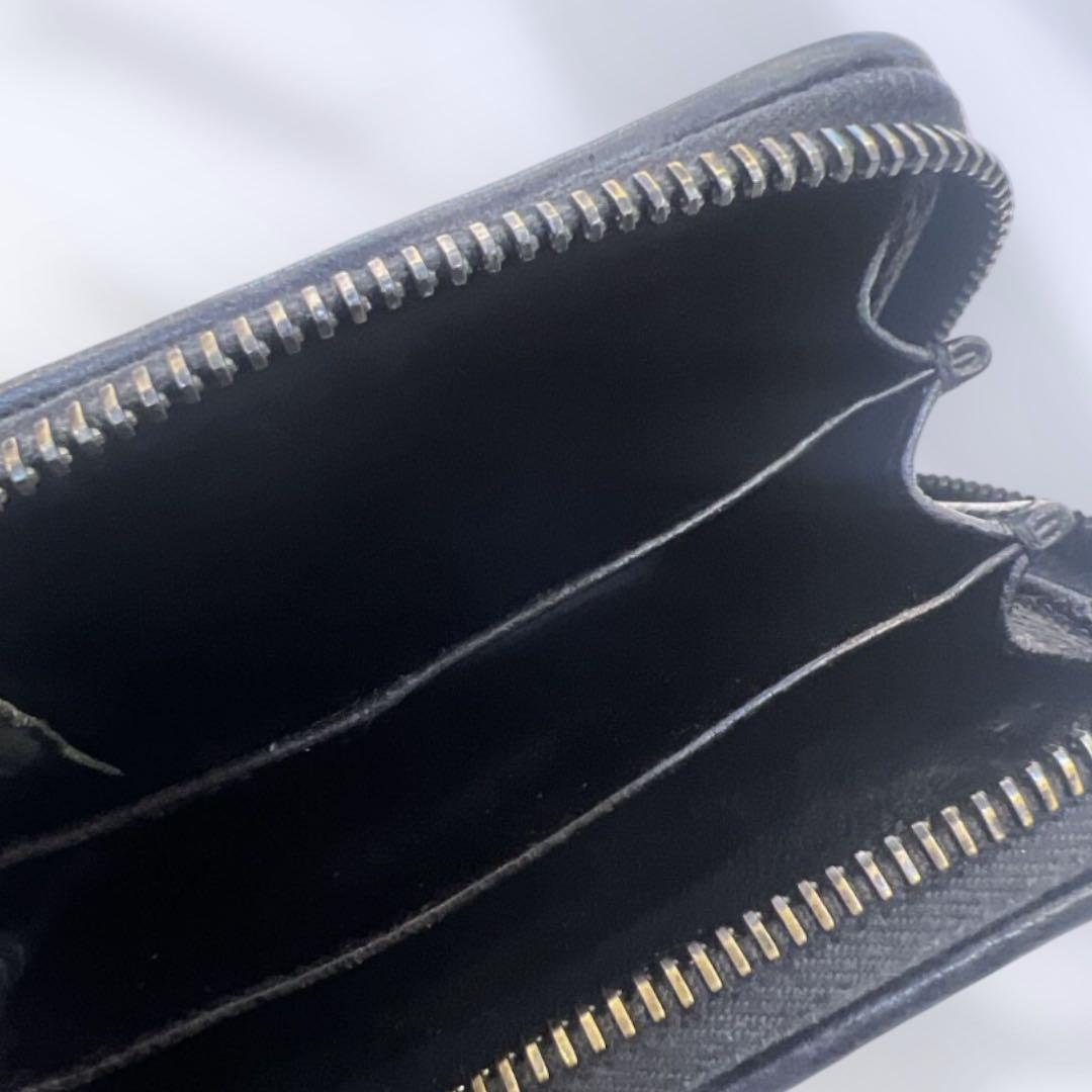 【美品】 ボッテガヴェネタ イントレチャートラウンドファスナー 黒 ケース