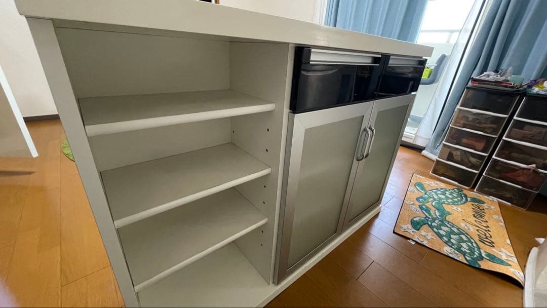 【美品】【☆なーみ☆】ニトリ バーカウンター パース2 収納付き