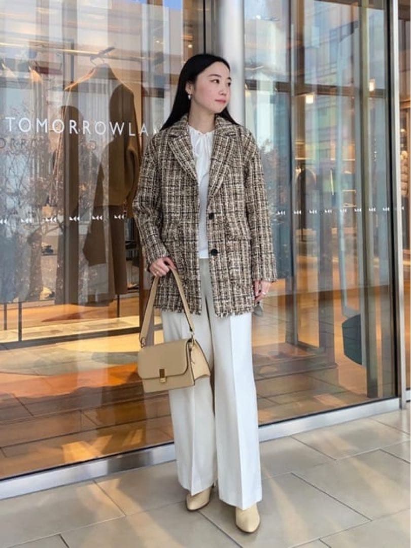 トゥモローランド ボールジィ クリスタルコットンギャザーブラウス ボウタイ 白