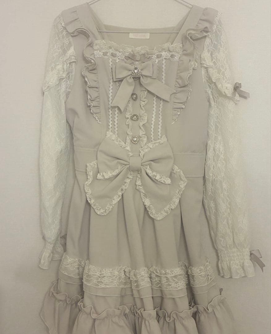 リズリサ ティアラリボンティアードワンピース ピンク