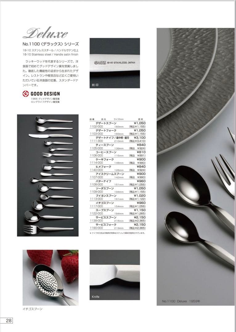 ラッキーウッド　カトラリーセット　デラックス　ディナーセット〈30本セット〉※