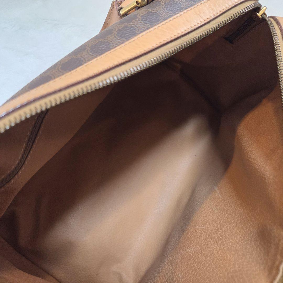 美品 CELINE セリーヌ マカダム PVCレザー ボストンバッグ トリオンフ