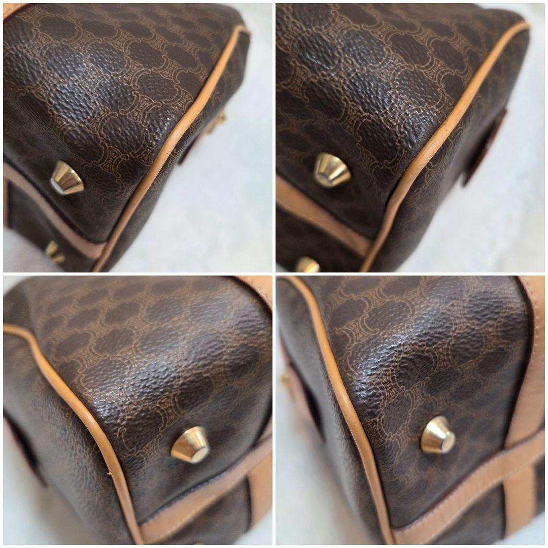 美品 CELINE セリーヌ マカダム PVCレザー ボストンバッグ トリオンフ