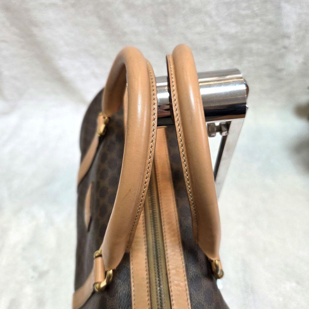 美品 CELINE セリーヌ マカダム PVCレザー ボストンバッグ トリオンフ