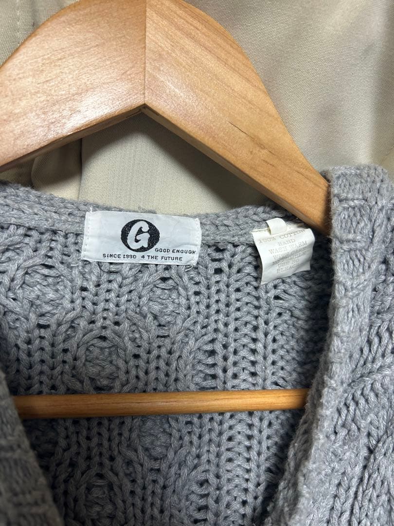 GOOD ENOUGH フィッシャーマン ZIP UPニットパーカー 90s