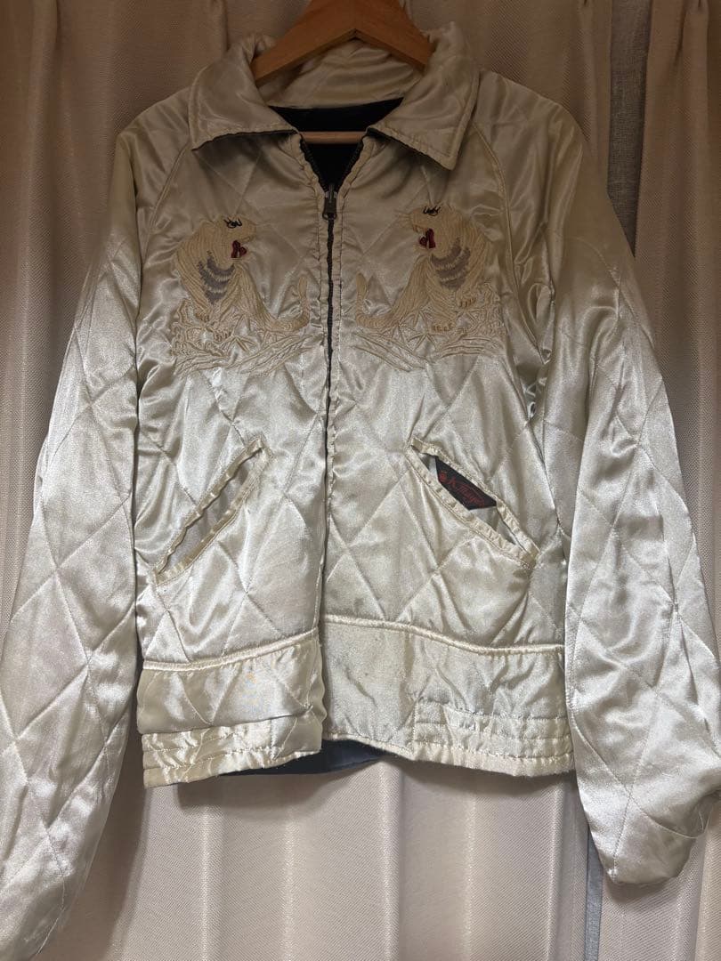 スカジャン 虎　竜　鷹刺繍　別珍　ヴィンテージ