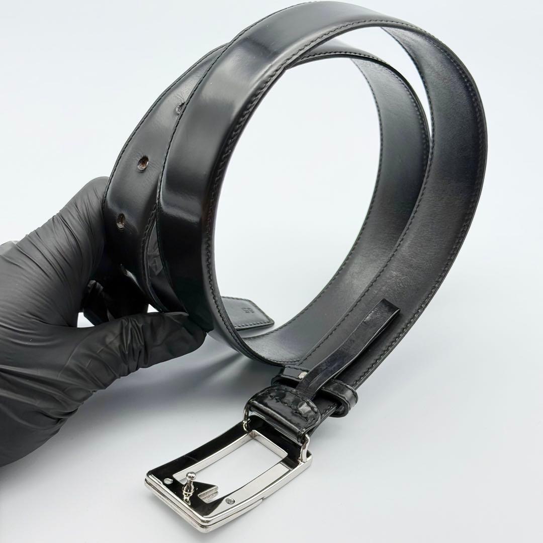 ✨美品✨フェラガモ ベルト Fバックル ビジネス シルバー金具 メンズ レザー