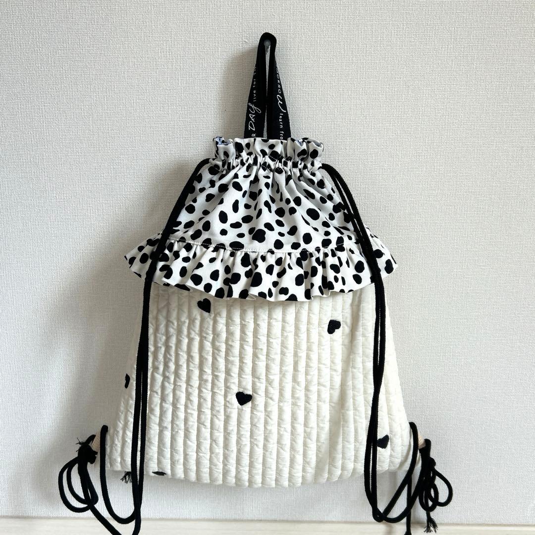 入園入学4点セット　【黒ハートヌビ×ダルメシアン】 女の子