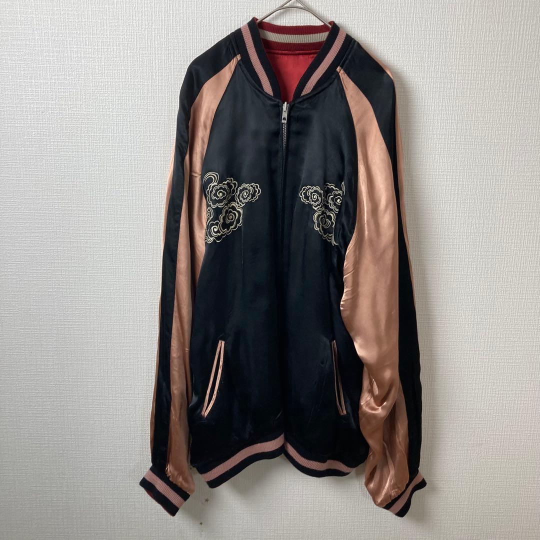 835 百花繚乱　風神雷神　リバーシブル　スカジャン　サイカイ　XL