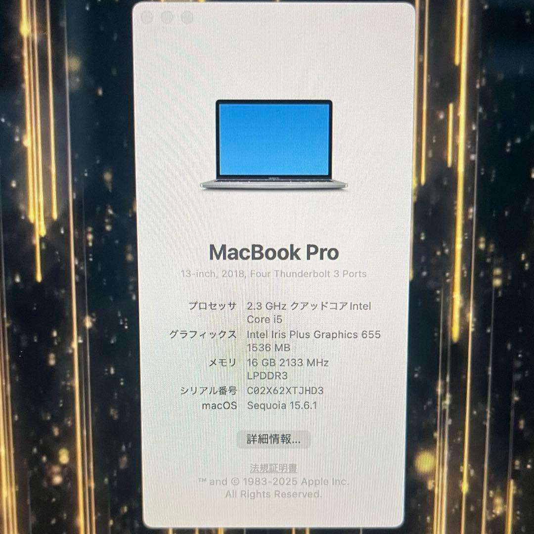 MacBook Pro 13インチ 2018 i5 16GB 512GB 保証有