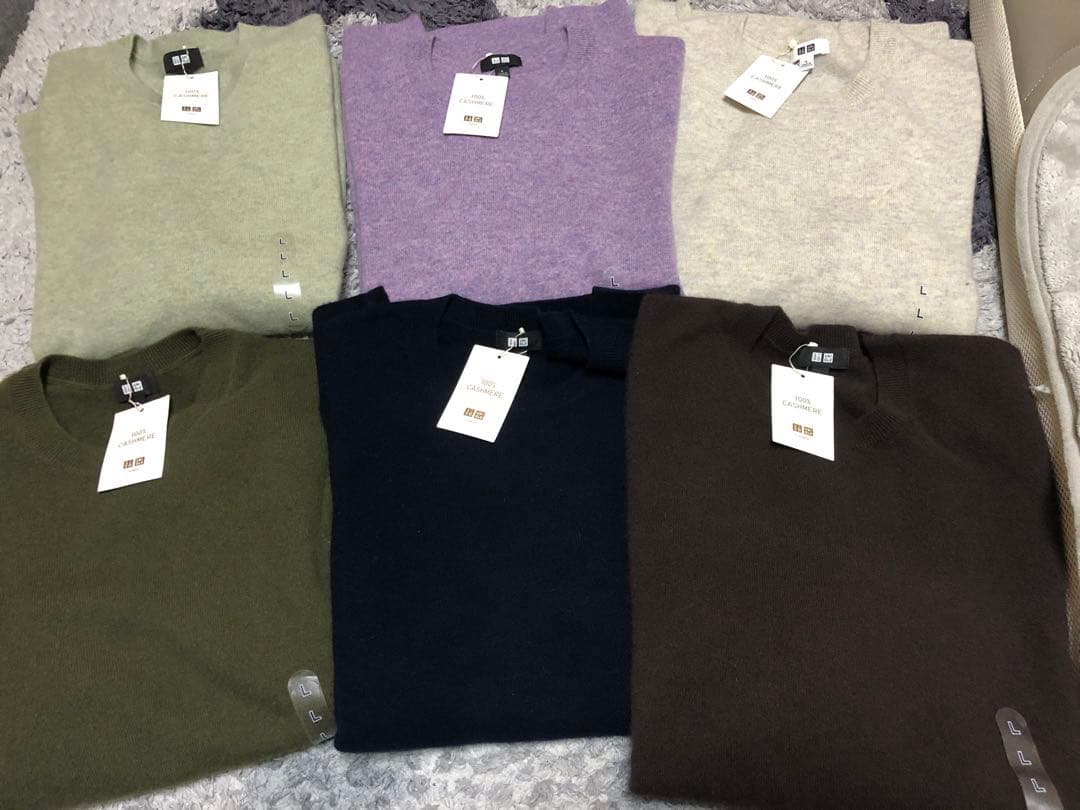 ポ*コ様 ユニクロ　カシミヤ100% ニットセーター Lサイズ 6色セット　新品