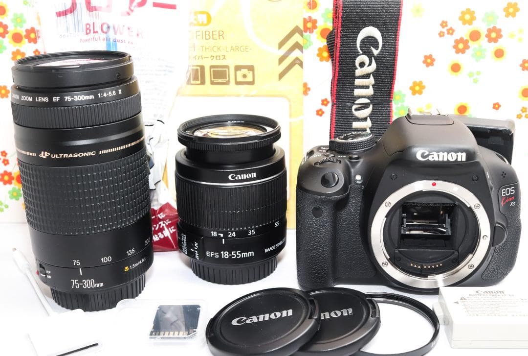 canon kiss x5☆ダブルレンズ！☆スマホに転送！☆自撮りが楽々☆動画可