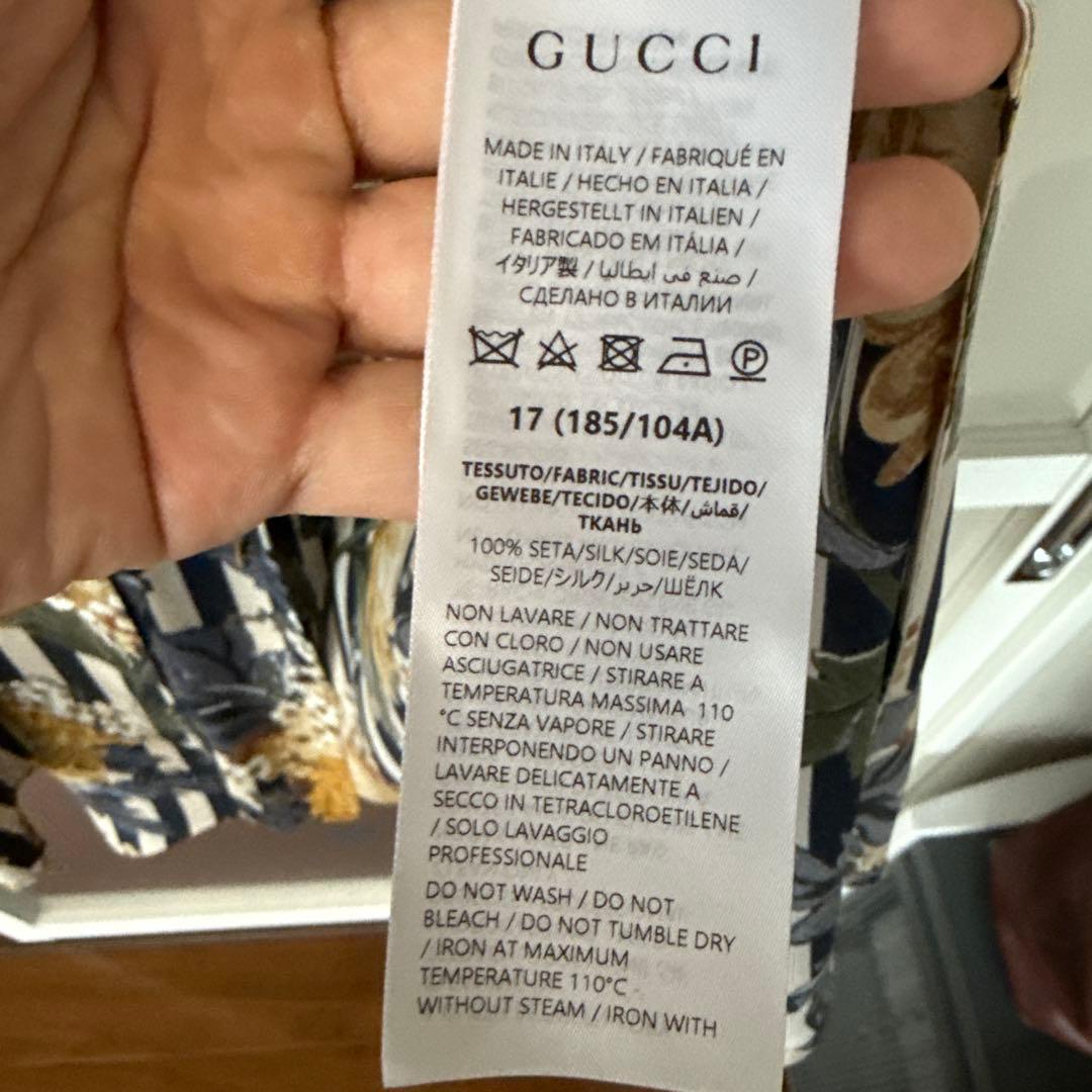 chaさん専用　GUCCI グッチ　花柄　ストライプ　シルク　シャツ