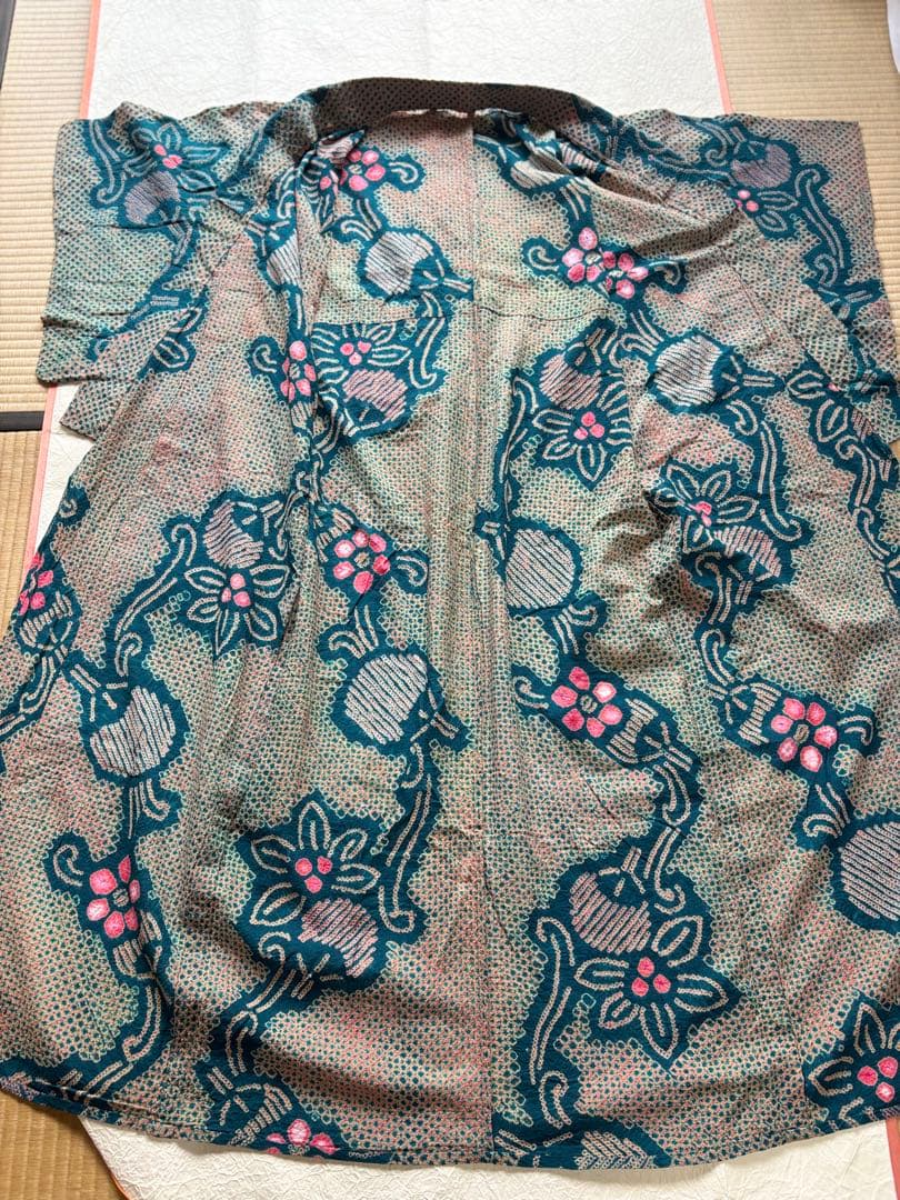 有松鳴海絞り　浴衣　有松絞り　アンティーク　レトロ　一点物　着物