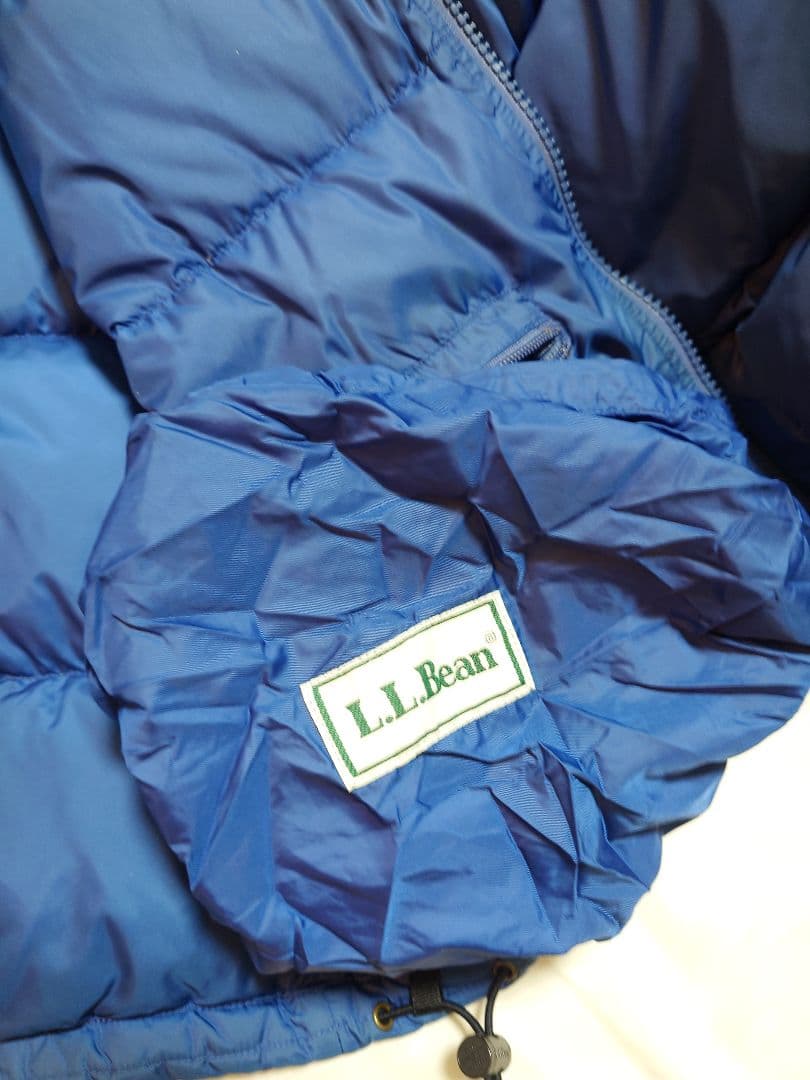 90s エルエルビーン　LLBean 青 ダウンジャケット 刺繍ロゴ