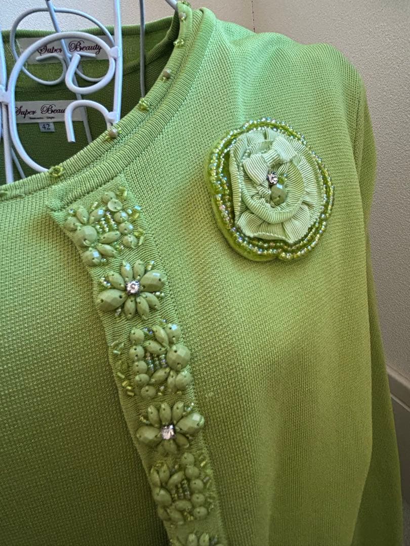 スーパービューティー　42 ワンピース　➕　カーディガン　セット　L