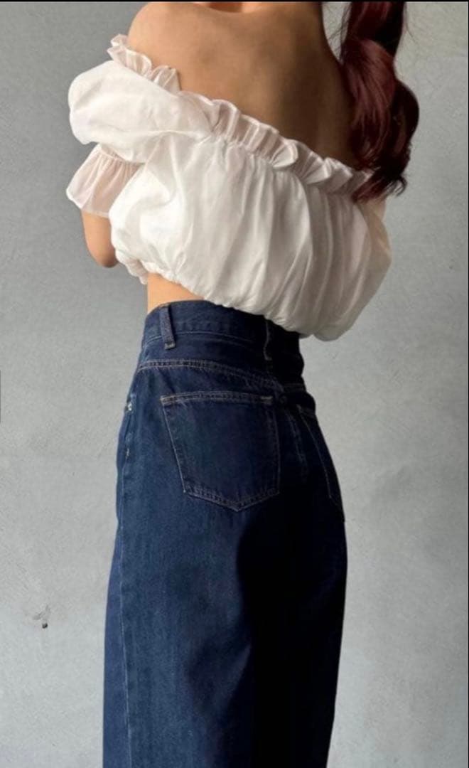 TWW 骨格ウェーブ　デニムパンツ L/XL ディープネイビー