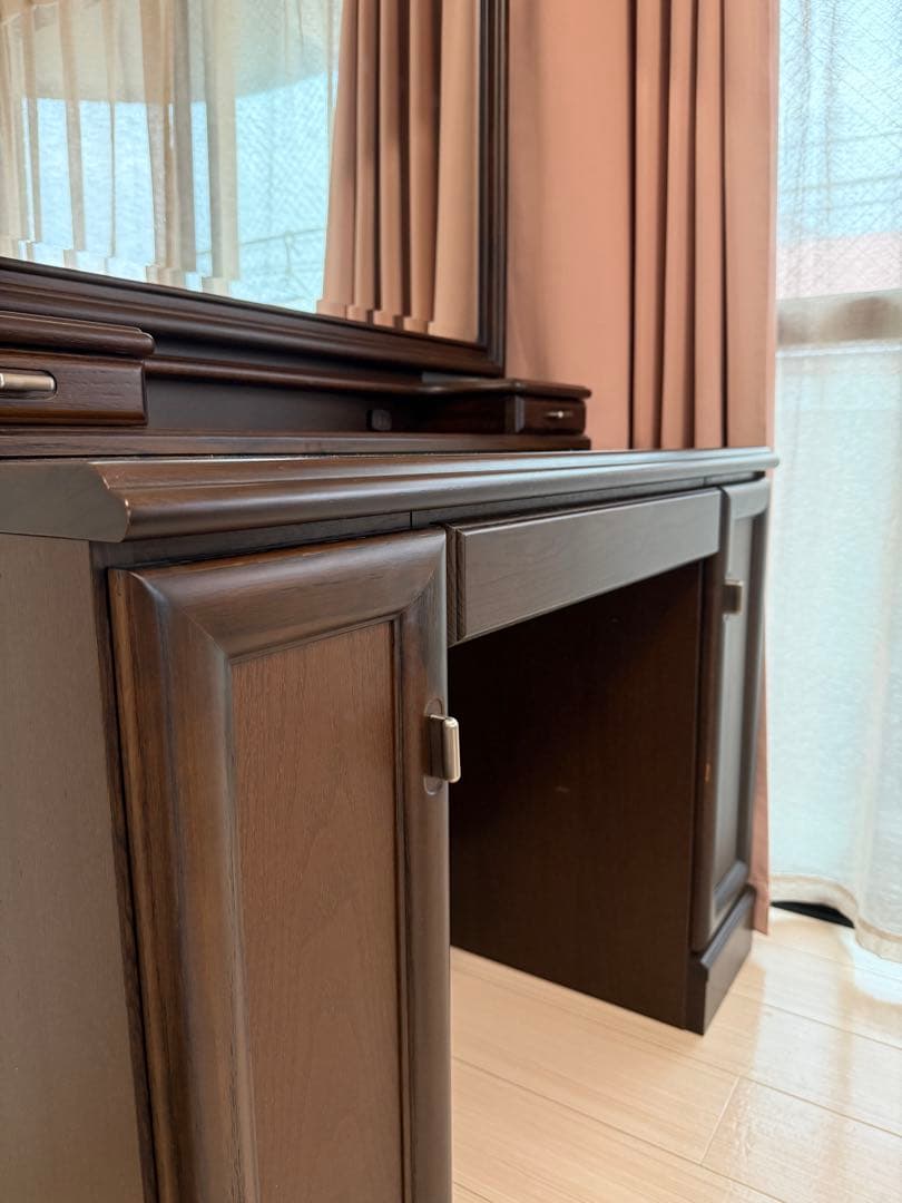 週末限定値下げ！大川家具 ドレッサー 鏡台 引き出し付き ウォルナット