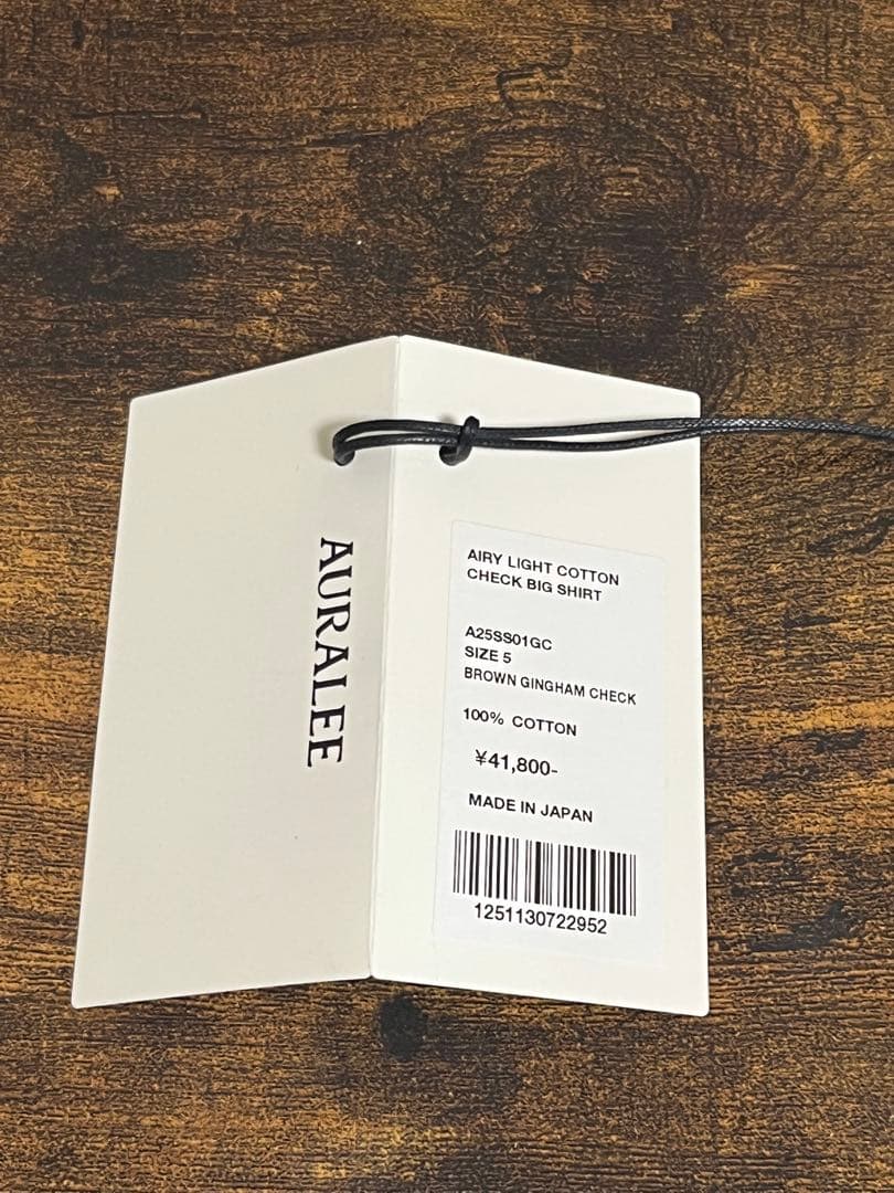 トップス AURALEE AIRY LIGHT COTTON CHECK BIGSHIRT