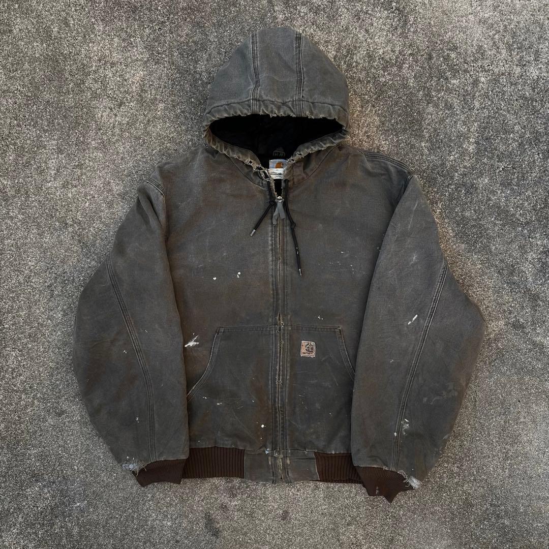 希少 旧型 02年 US製 カーハート アクティブ ジャケット ダークブラウン