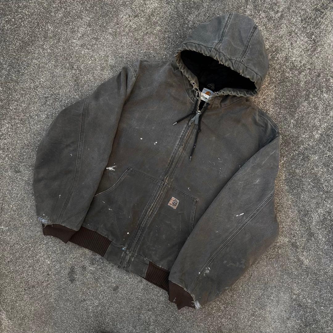 希少 旧型 02年 US製 カーハート アクティブ ジャケット ダークブラウン