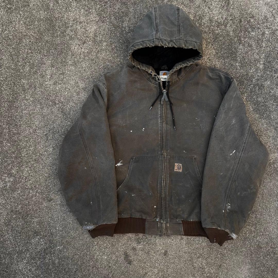 希少 旧型 02年 US製 カーハート アクティブ ジャケット ダークブラウン