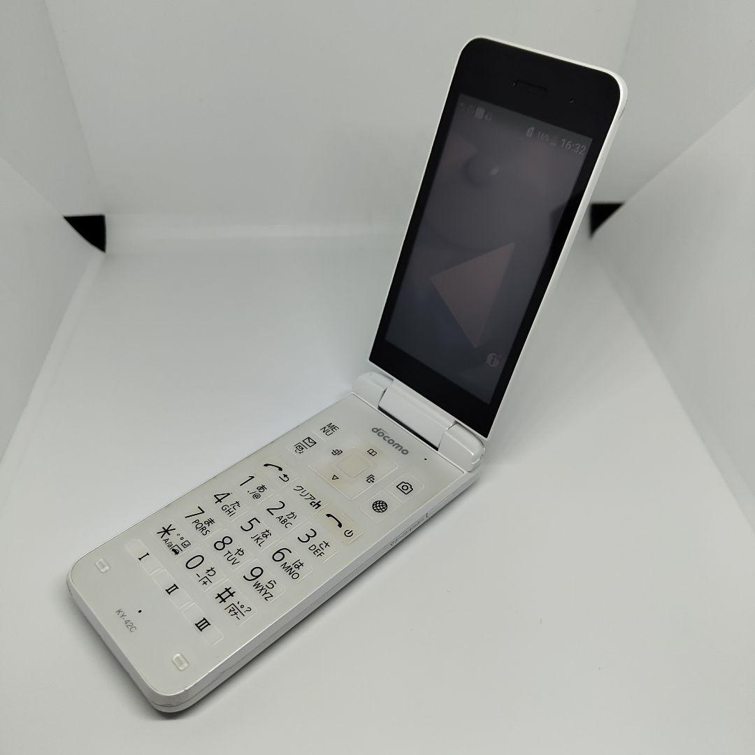 docomo DIGNOケータイ KY-42C 折りたたみ ガラホ ホワイト ⑤