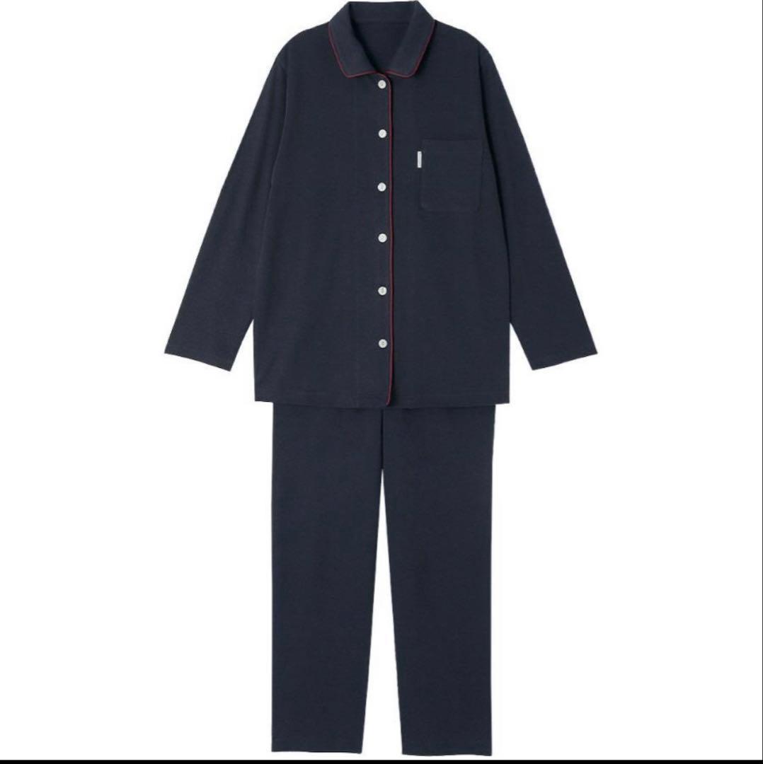 【新品未使用】ワコール　綿100% ネイビー 長袖パジャマ Lサイズ YD446