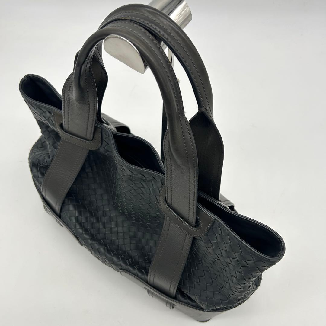 【美品】ボッテガヴェネタ トートバッグ イントレチャート 本革 グレー