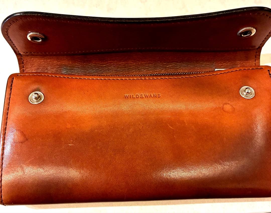 WILDSWANS ブラウンレザー 長財布 WAVE
