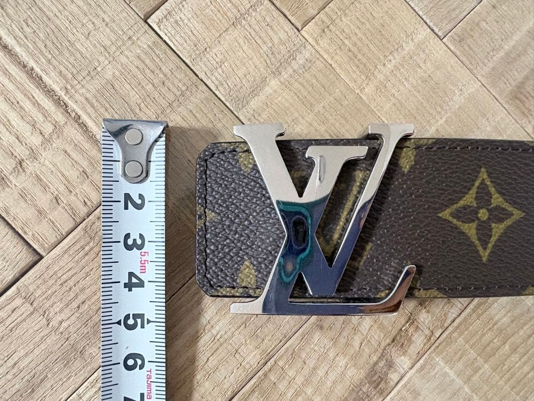 ルイヴィトン　リバーシブルベルト　モノグラム　無地ブラック