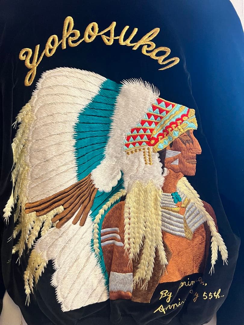 M*o様 値下　限定品希少　スカジャン 黒　別珍　刺繍　老舗プリンス社55周年