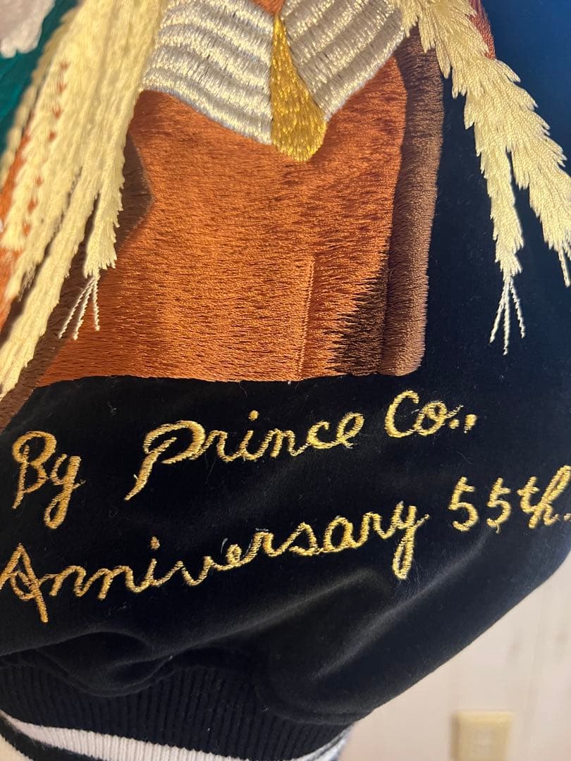 M*o様 値下　限定品希少　スカジャン 黒　別珍　刺繍　老舗プリンス社55周年