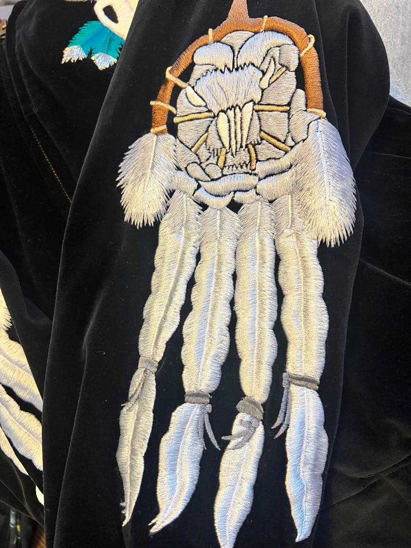 M*o様 値下　限定品希少　スカジャン 黒　別珍　刺繍　老舗プリンス社55周年