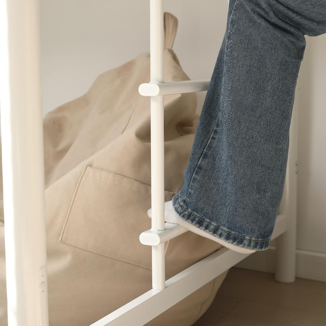 ロフトベッド パイプベッド シングル 耐荷重150【高さ140cm】BLACK