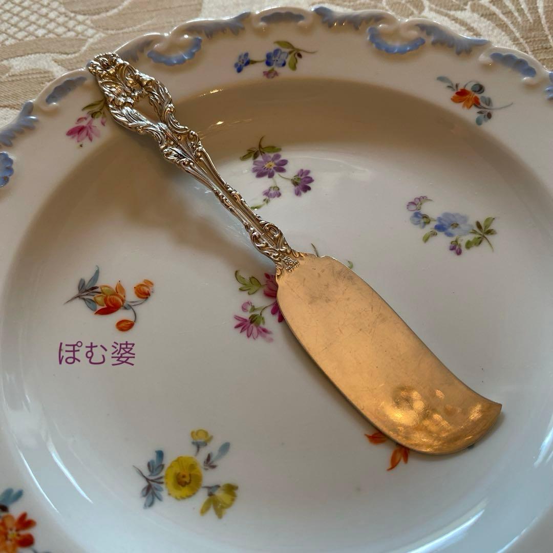 【Whiting ホワイティング】純銀／バターナイフ「Lily」モノグラム無し