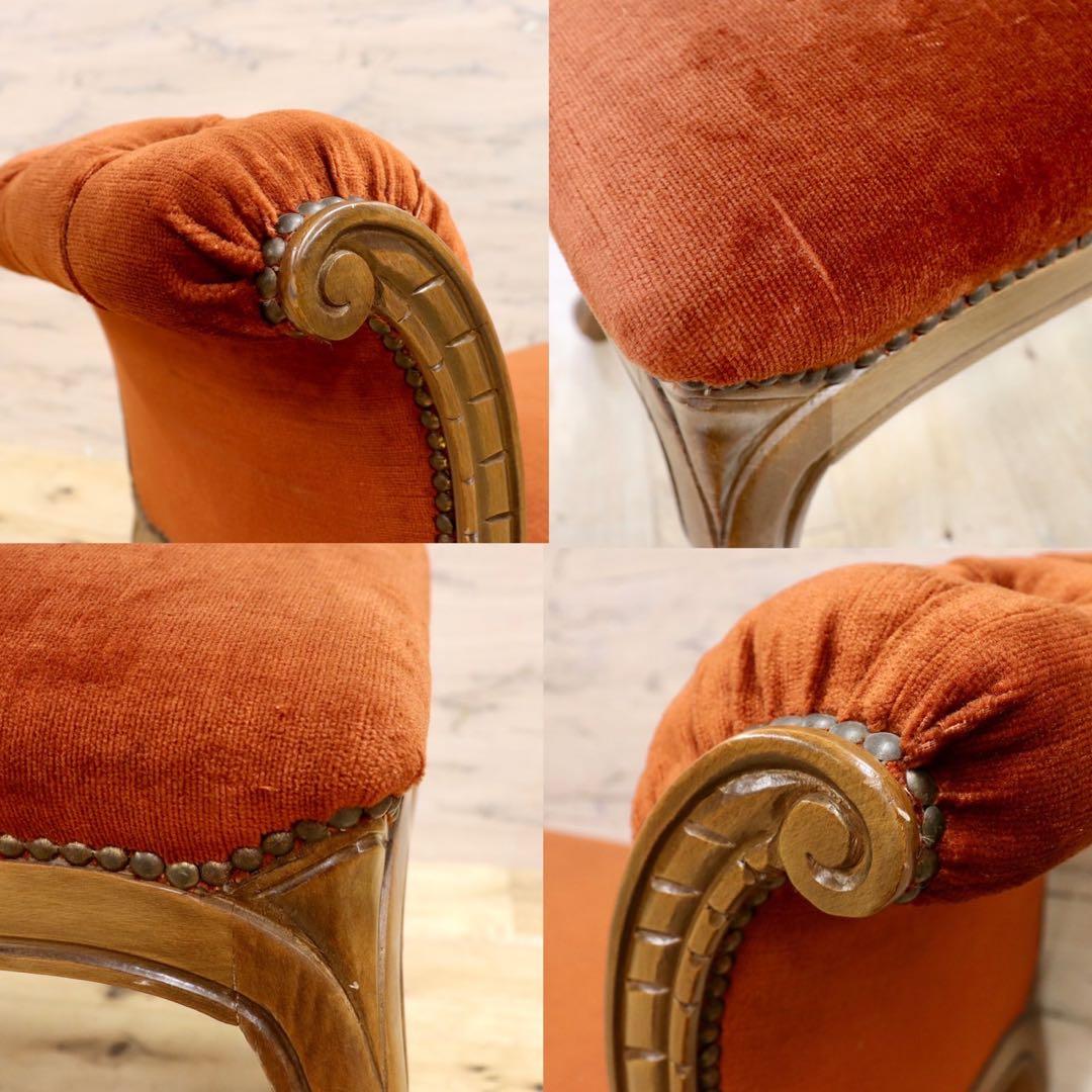 GMIS115A○イタリア製 片肘ベンチ 2人掛けソファー ファブリック 鋲打