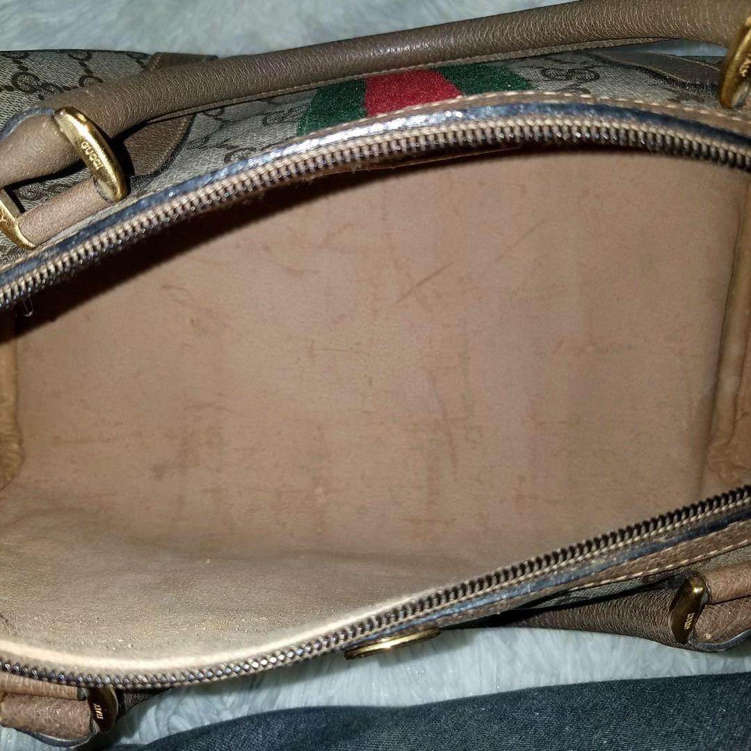 【美品】GUCCI ミニボストンバッグ シェリーライン GG柄 PVC 総柄