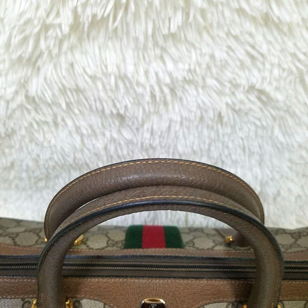 【美品】GUCCI ミニボストンバッグ シェリーライン GG柄 PVC 総柄