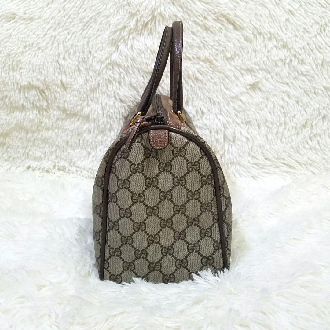 【美品】GUCCI ミニボストンバッグ シェリーライン GG柄 PVC 総柄