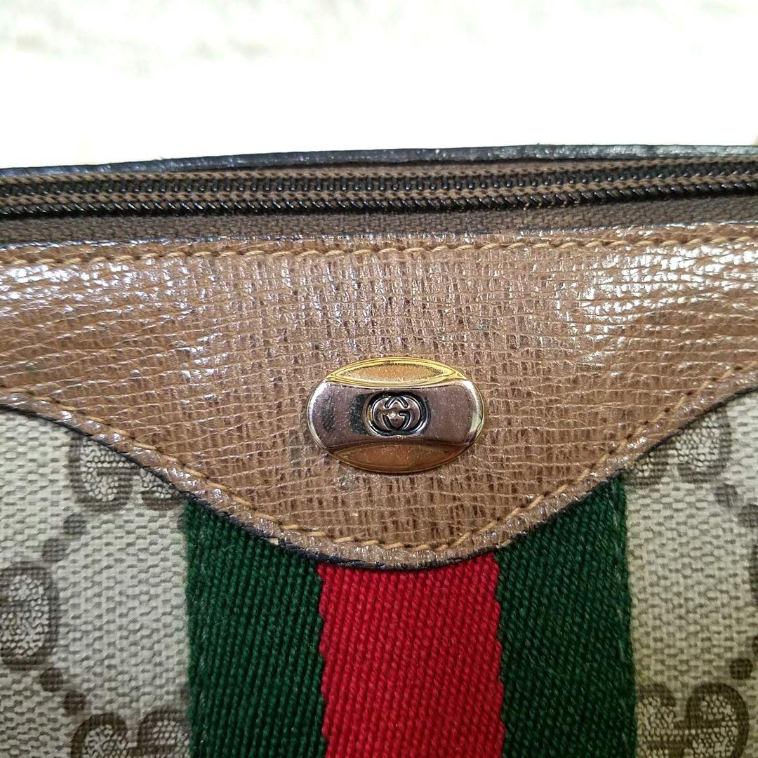 【美品】GUCCI ミニボストンバッグ シェリーライン GG柄 PVC 総柄