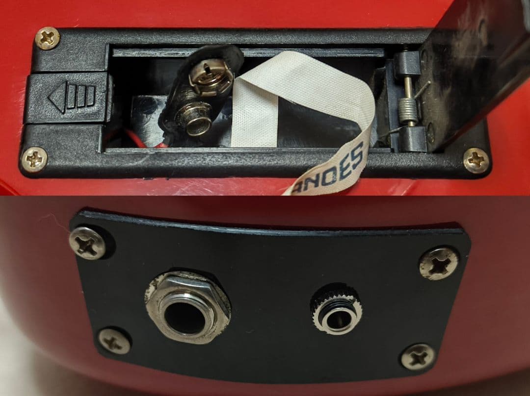 【美品】ZO-3 レッド アンプ内蔵ミニギター ヘッドフォン端子付