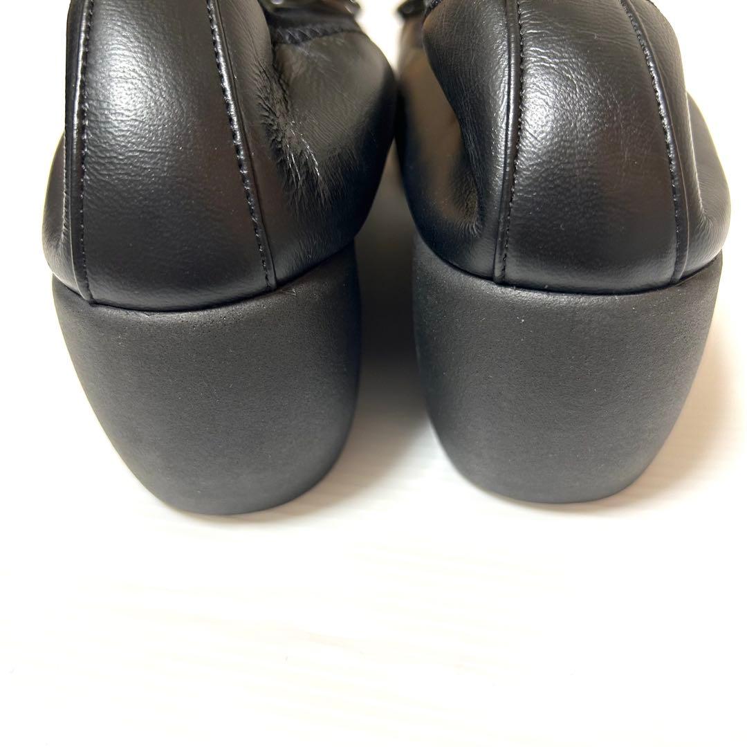 新品未使用✨ヒルズアヴェニュー 23.5㎝ ウェーブソール レザーパンプス