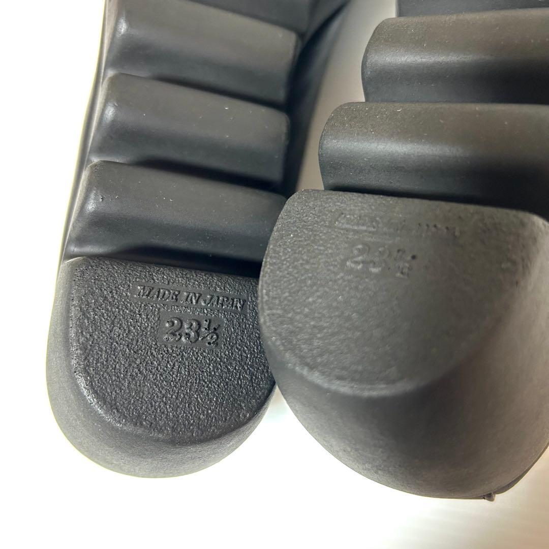 新品未使用✨ヒルズアヴェニュー 23.5㎝ ウェーブソール レザーパンプス