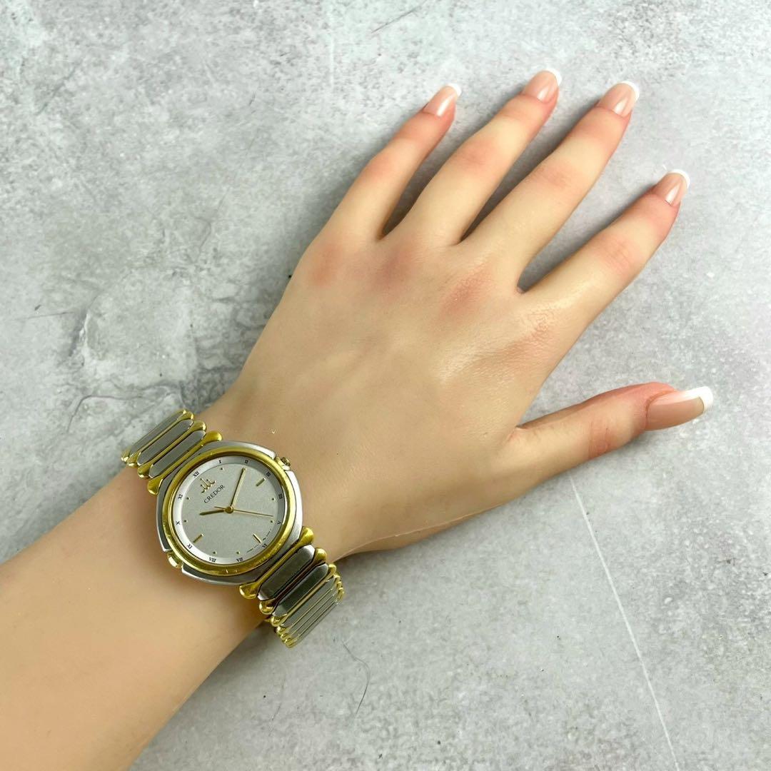 【稼働/純正ベルト】セイコー クレドール クォーツ 腕時計 22KT SGP