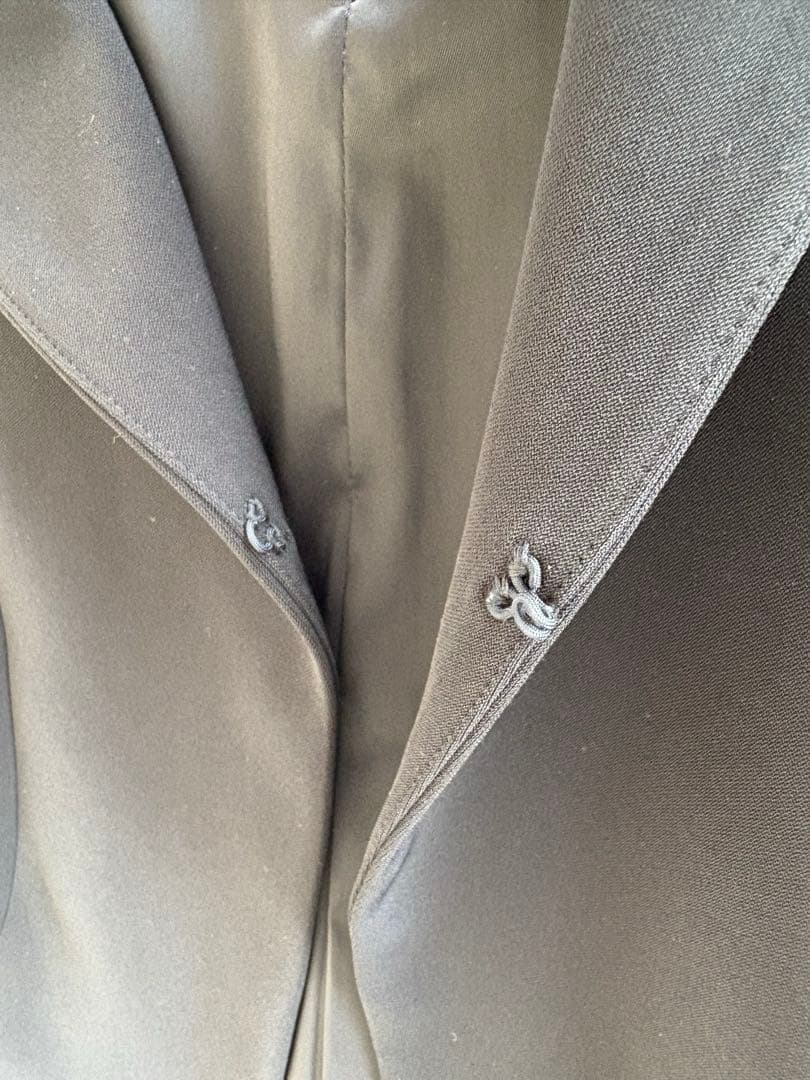 美品 INDIVI パンツスーツ 36 ネイビー ノーカラー