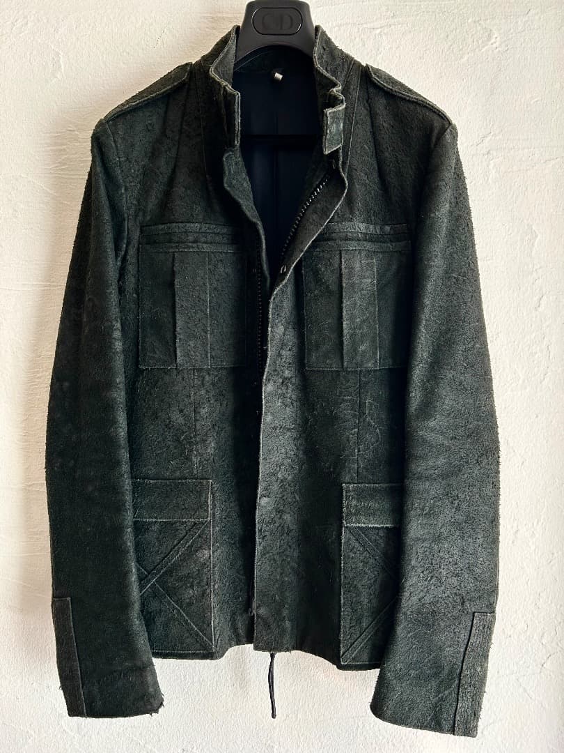 超希少！DIOR HOMME　03HH ラスター期　デストロイ・レザージャケット