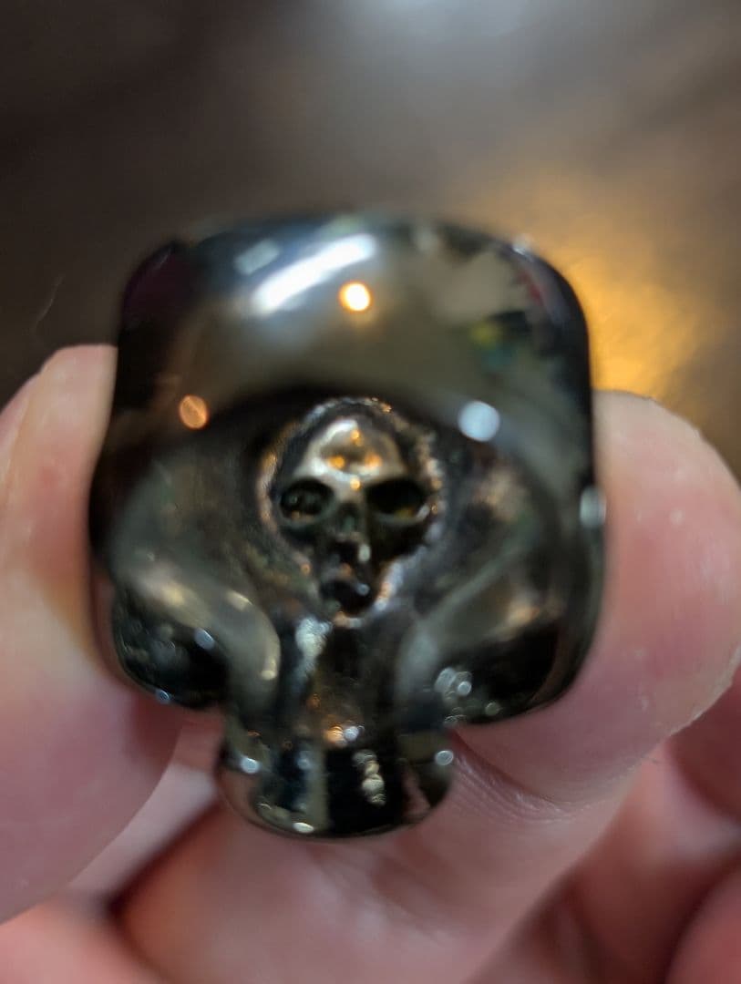 ナンバーナイン スカルリング ブラックコーティング 15号