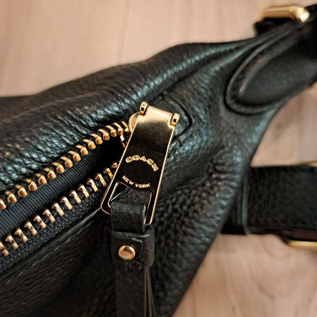 極美品★COACH コーチ ボディバッグ ウエストポーチ レザー ゴールド金具